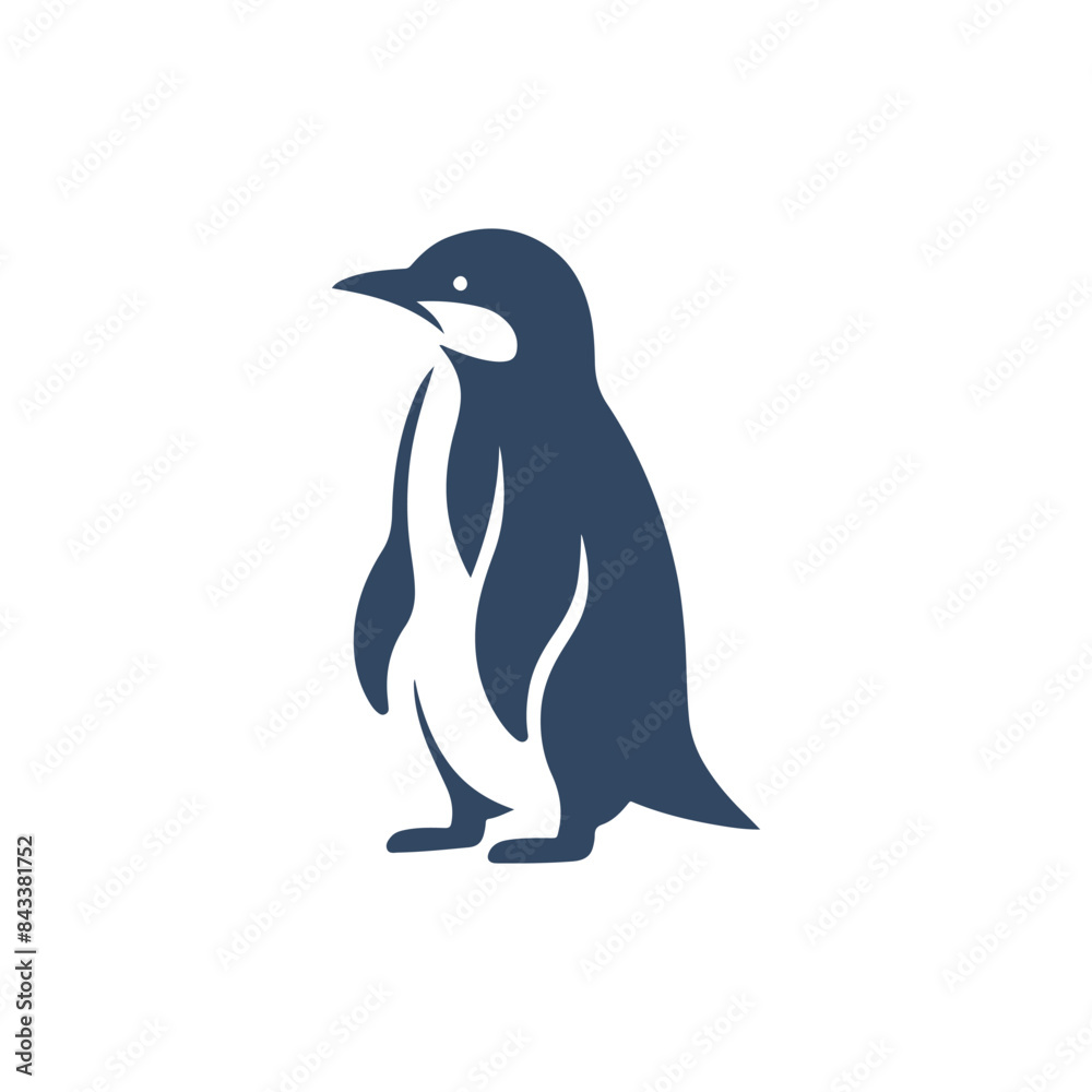 Obraz premium penguin silhouette vector, penguin logo, penguin icon, penguin clipart illustration on white background