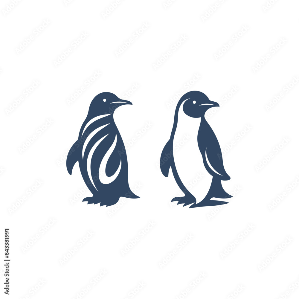 Obraz premium penguin silhouette vector, penguin logo, penguin icon, penguin clipart illustration on white background