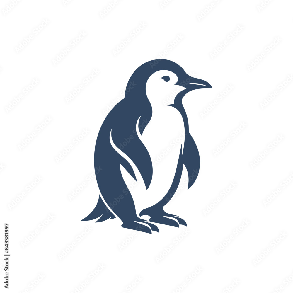 Naklejka premium penguin silhouette vector, penguin logo, penguin icon, penguin clipart illustration on white background