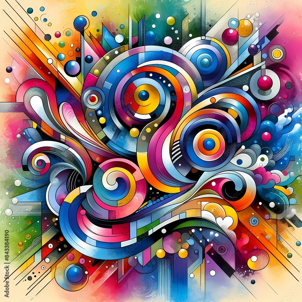 Modern abstract colorful doodles design. Modern abstract colorful doodles design.