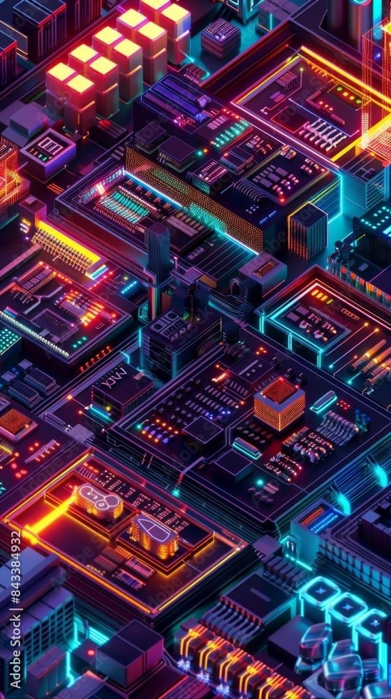Obraz premium matrix with color-coded elements