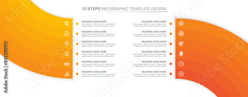 Modern Infographic Design Template with Twelve Options