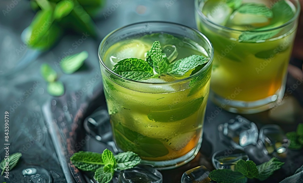 Fat-burning shake with green tea and mint Fat-burning shake with green tea and mint