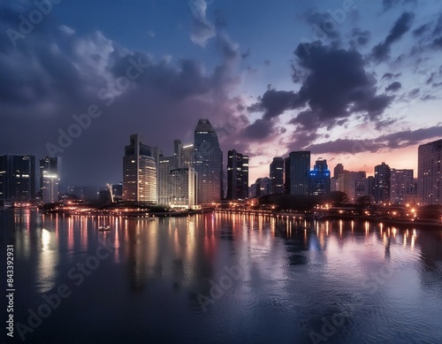 Wallpaper Mural city, night, skyline, cityscape, traffic, downtown, building, urban, light, highway, road, street, sunset, business, architecture, dusk, sky, view, car, skyscraper, china, lights, evening, seattle, sk Torontodigital.ca