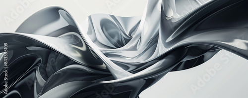 Dynamic interplay of geometric forms and negative space, creating a sense of fluidity and motion.