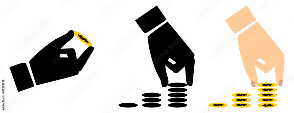 Fototapeta premium Money exchange payment icon symbol vector image. Illustration of the dollar currency coin graphic design image