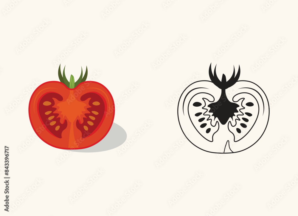 Fototapeta premium Mexico Delicious Tomato Illustration Set, Mexico Tomato, Vegetable Pepper Margarita With Spicy, Creative Fruit Vector Design.