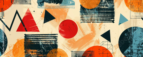 HD Scandinavian abstract background with geometric prints.