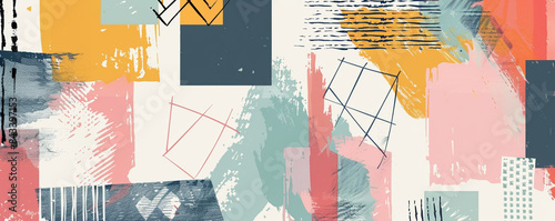 HD Scandinavian abstract background with geometric prints.
