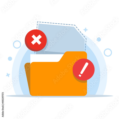 Concept no result data, document or file not found concept. File management administration, data archiving, modern graphic elements for landing page, ui, infographics, icons, etc, flat vector.
