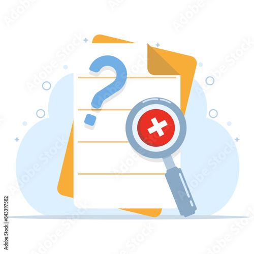 Concept no result data, document or file not found concept. File management administration, data archiving, modern graphic elements for landing page, ui, infographics, icons, etc, flat vector.