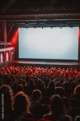 Wallpaper Mural Audience Watching Movie On Big Screen In Theater Torontodigital.ca