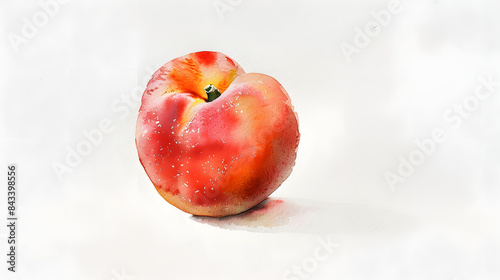 a peach painted in watercolor © Daniel