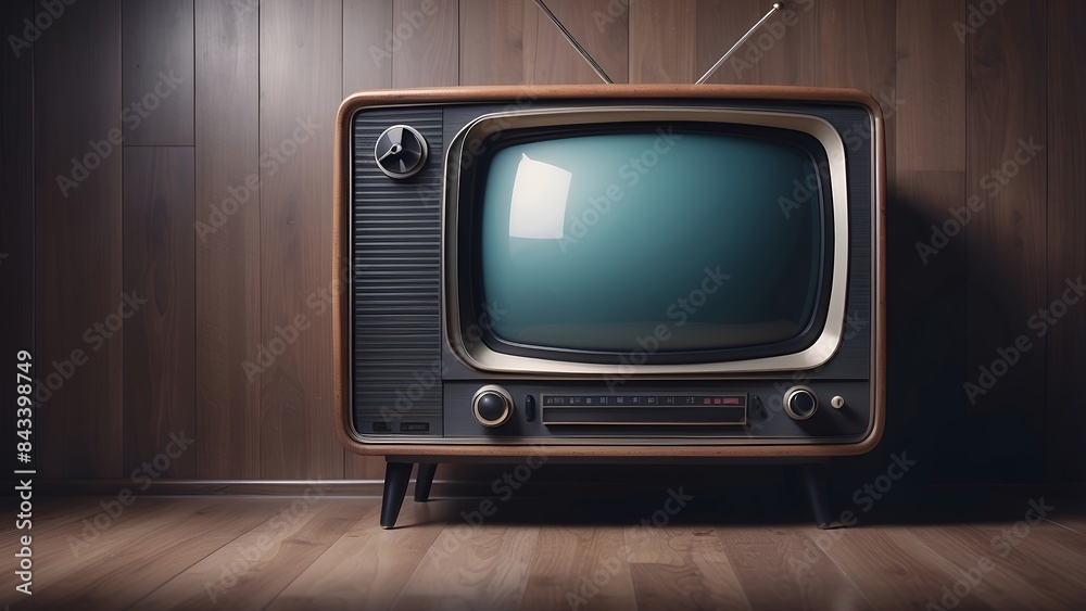 Vintage TV with static effect