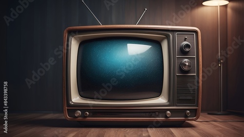 Vintage TV with static effect
