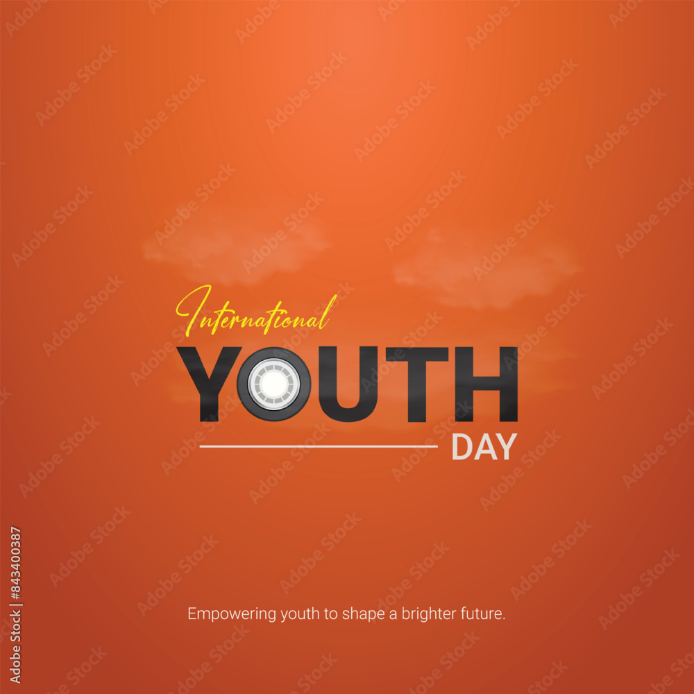 Fototapeta premium International Youth Day creative ads Design. Youth Day icon isolated on Template for background. Youth Day ads Poster, vector, illustration, August 12. Important day