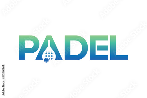 Padel logo, padel racket and ball logo design vector