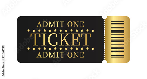 VIP ticket or gold pass isolated on white background