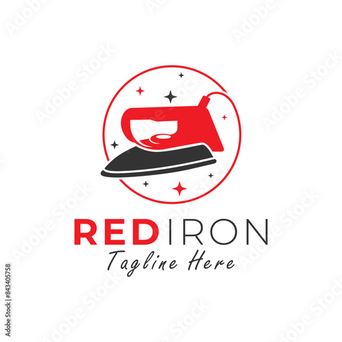 ironing clothes illustration logo