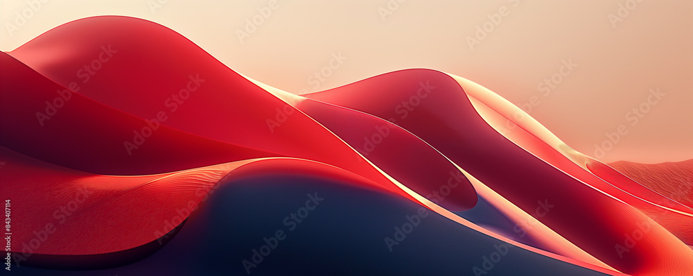 there is a red abstract background with a curved curve Stock ...