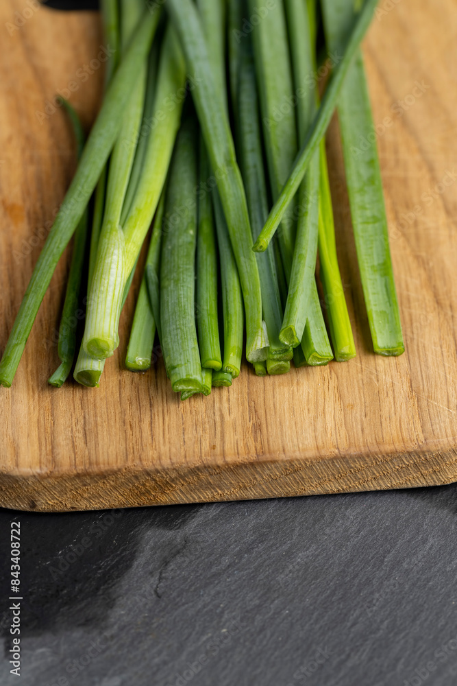 green onions on the table during cooking green onions on the table during cooking