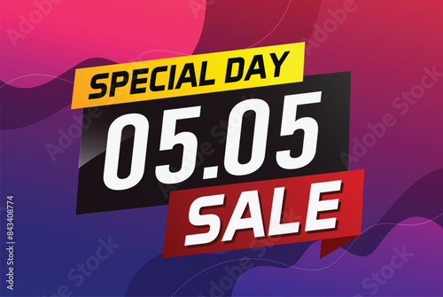 5.5 Special day sale word concept vector illustration with ribbon and 3d style for use landing page, template, ui, web, mobile app, poster, banner, flyer, background, gift card, coupon

