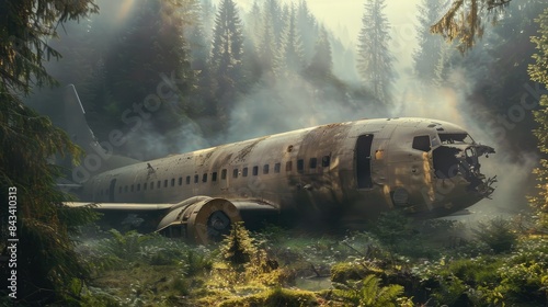 Wallpaper Mural The plane was crashed in forest Torontodigital.ca