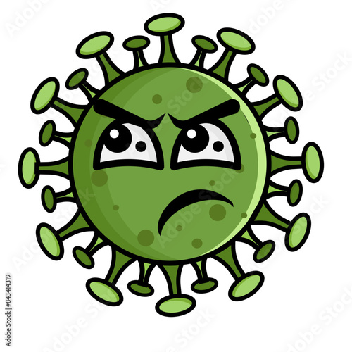 
illustration of bacteria with an angry expression