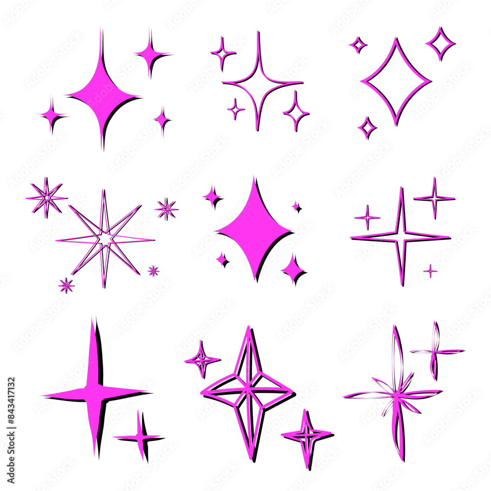 custom made wallpaper toronto digitalSet of hand drawn diamonds, shining stars in doodle style. Christmas and New Year, just