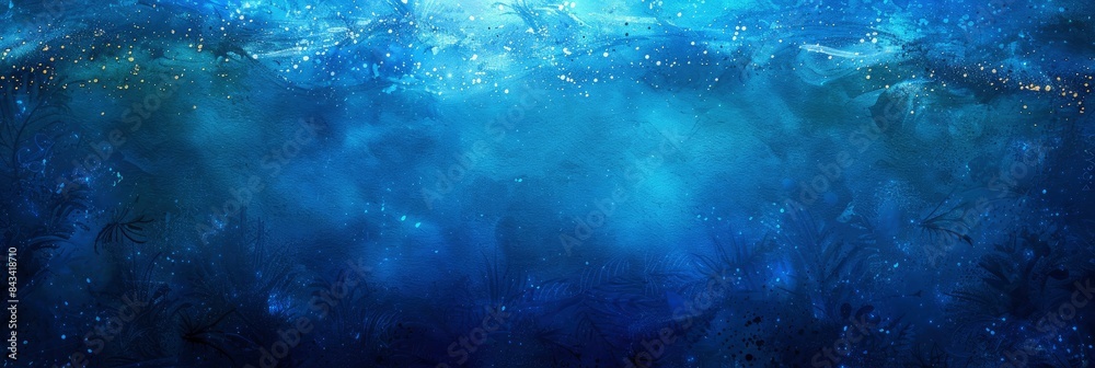 Fototapeta premium Abstract Watercolor Inspired By The Ocean, In Deep Blues And Turquoise, Evoking The Vastness And Serenity Of The Sea , HD Wallpapers, Background Image
