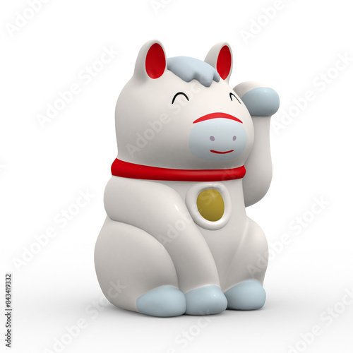 招き馬の3Dイラスト