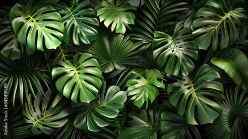 Nature background, closeup nature view of abstract green texture, tropical leaf. abstract green texture