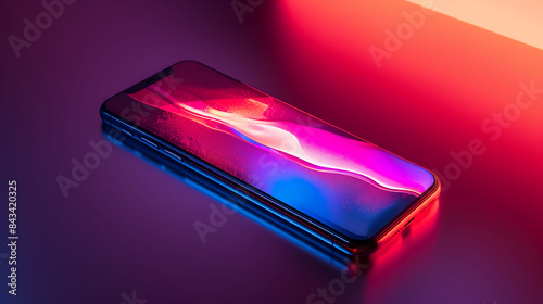 A sleek and modern smartphone with a vibrant touchscreen display, showcasing the latest advancements in mobile technology