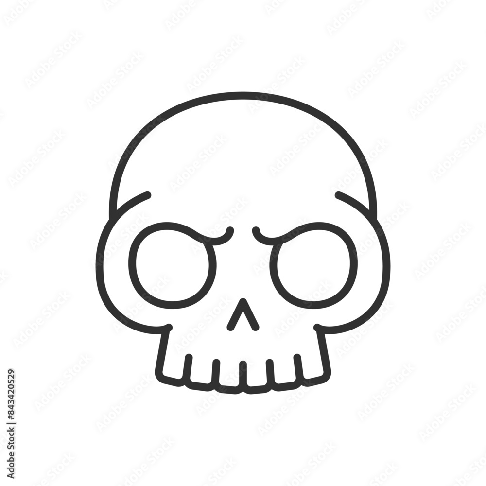 Evil skull, linear icon. Line with editable stroke Evil skull, linear icon. Line with editable stroke