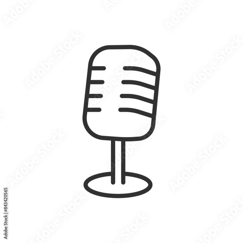 Microphone, linear icon. Line with editable stroke