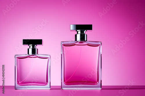 Ai generated image of two perfume bottles photo