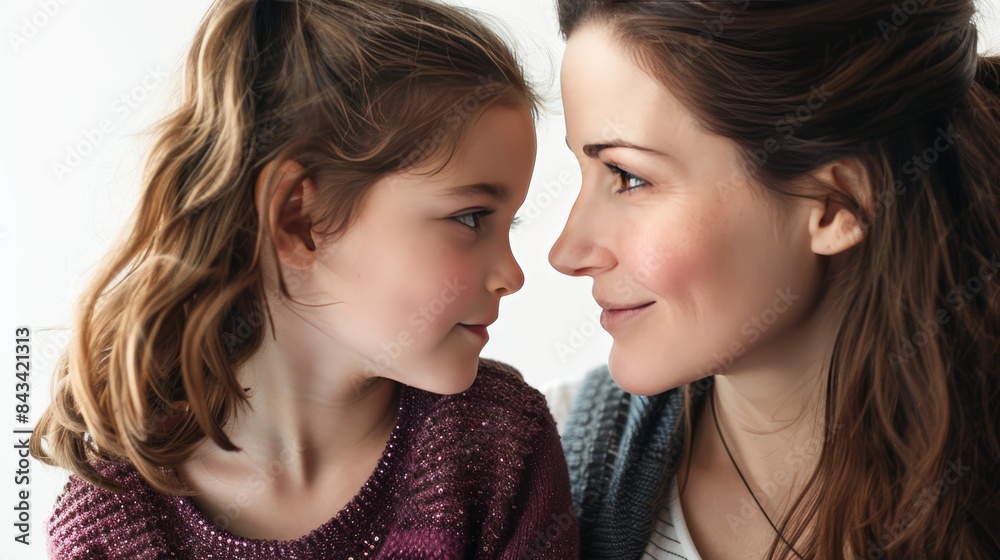 A candid portrait of a mother and daughter sharing a quiet moment together, their connection evident in their unspoken understanding. A candid portrait of a mother and daughter sharing a quiet moment together, their connection evident in their unspoken understanding.