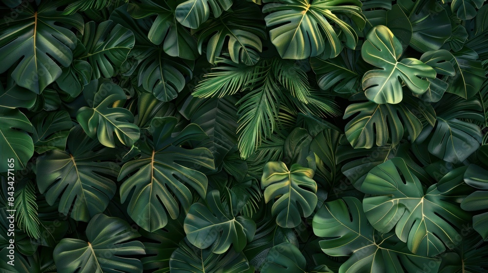 Nature background, closeup nature view of abstract green texture, tropical leaf. abstract green texture