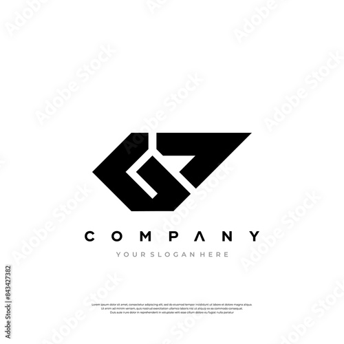 Geometric Black and White Logo Design