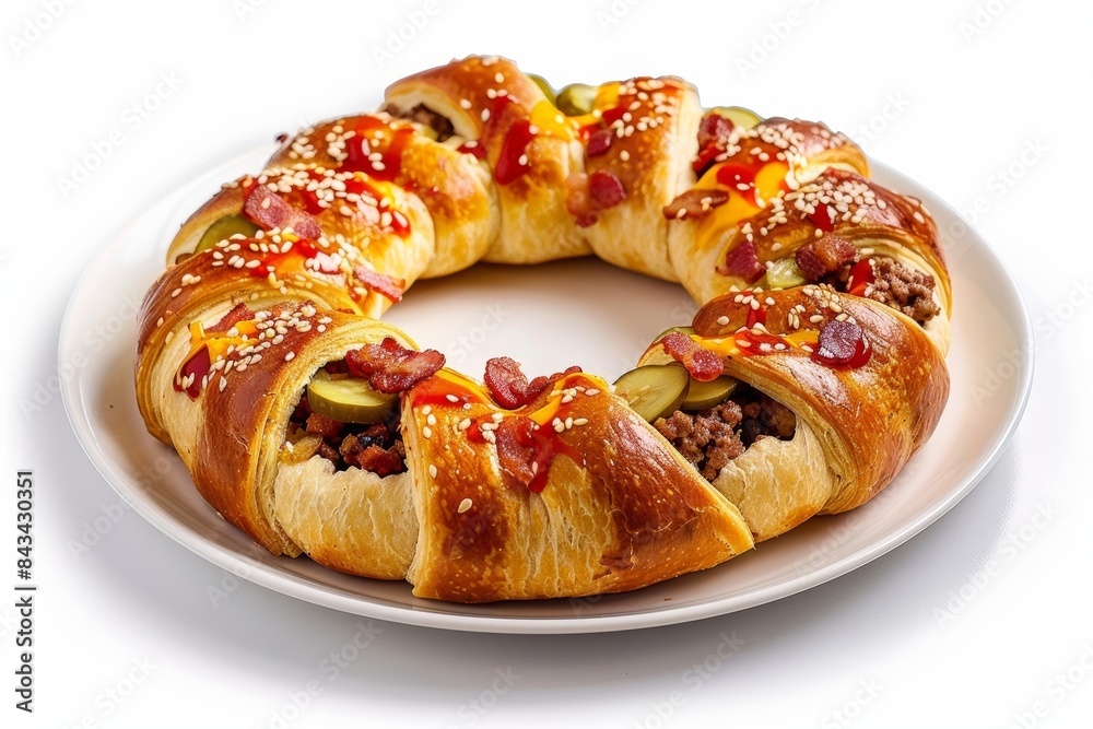 Bacon Cheeseburger Crescent Ring with Luscious Condiments Bacon Cheeseburger Crescent Ring with Luscious Condiments