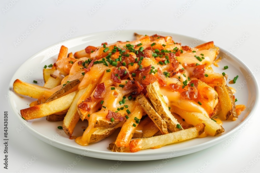 Delicious Bacon Cheese Fries: Crispy Fries, Rich Cheese, and Smoky Bacon Strips Delicious Bacon Cheese Fries: Crispy Fries, Rich Cheese, and Smoky Bacon Strips