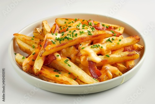 Bacon Cheese Fries: Crispy Potatoes, Flavorful Cheese, and Applewood Smoked Bacon