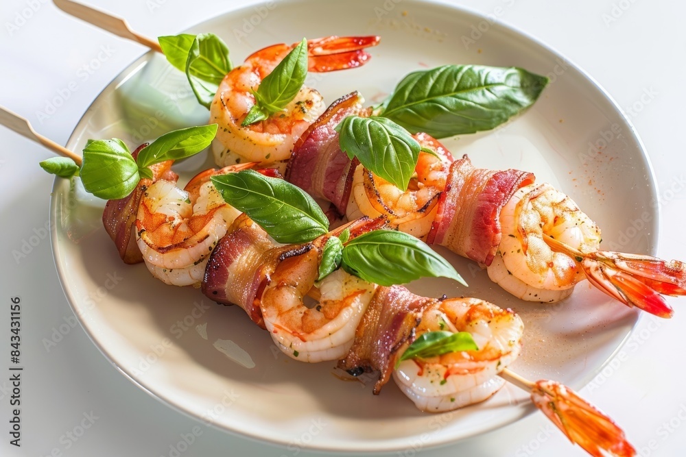 Grilled Bacon Basil Shrimp Appetizer