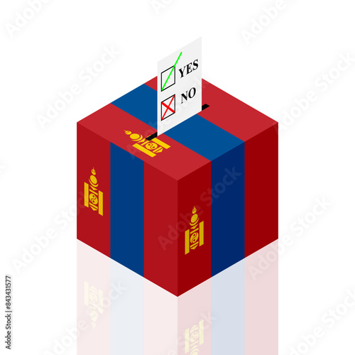 mongolia ballot box. vector illustration