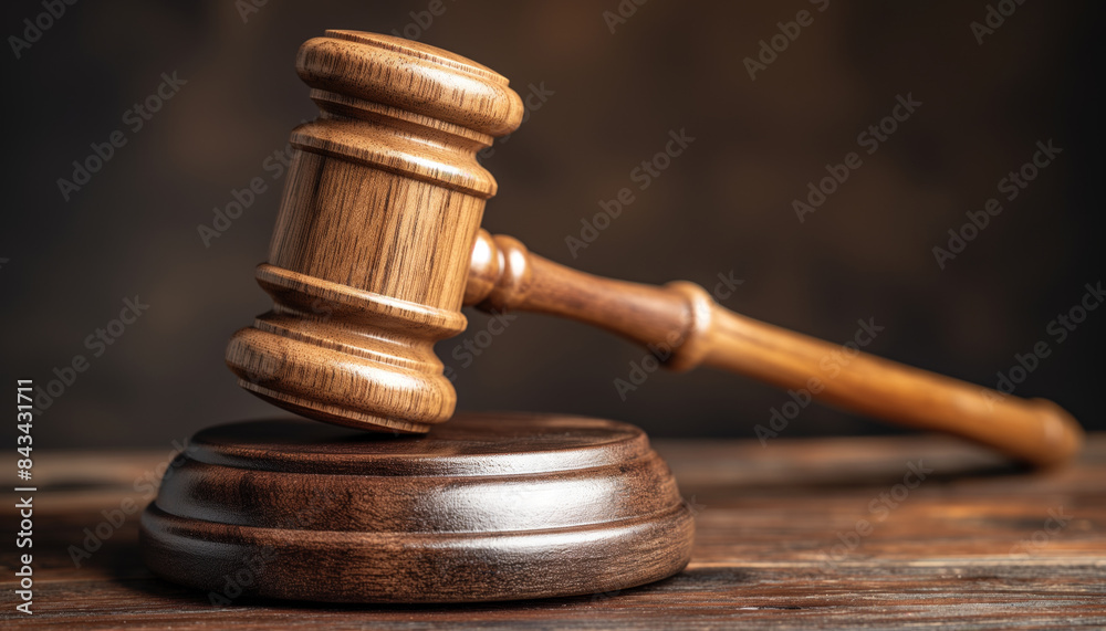 Wooden judge gavel on dark background Wooden judge gavel on dark background