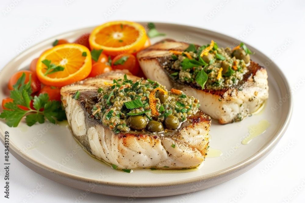 A Symphony of Flavors: Baked Swordfish with Tapenade and Orange A Symphony of Flavors: Baked Swordfish with Tapenade and Orange