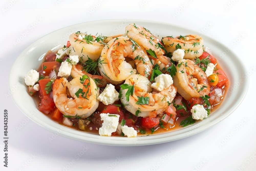 Elegant Baked Shrimp with Tomato and Feta Presentation Elegant Baked Shrimp with Tomato and Feta Presentation
