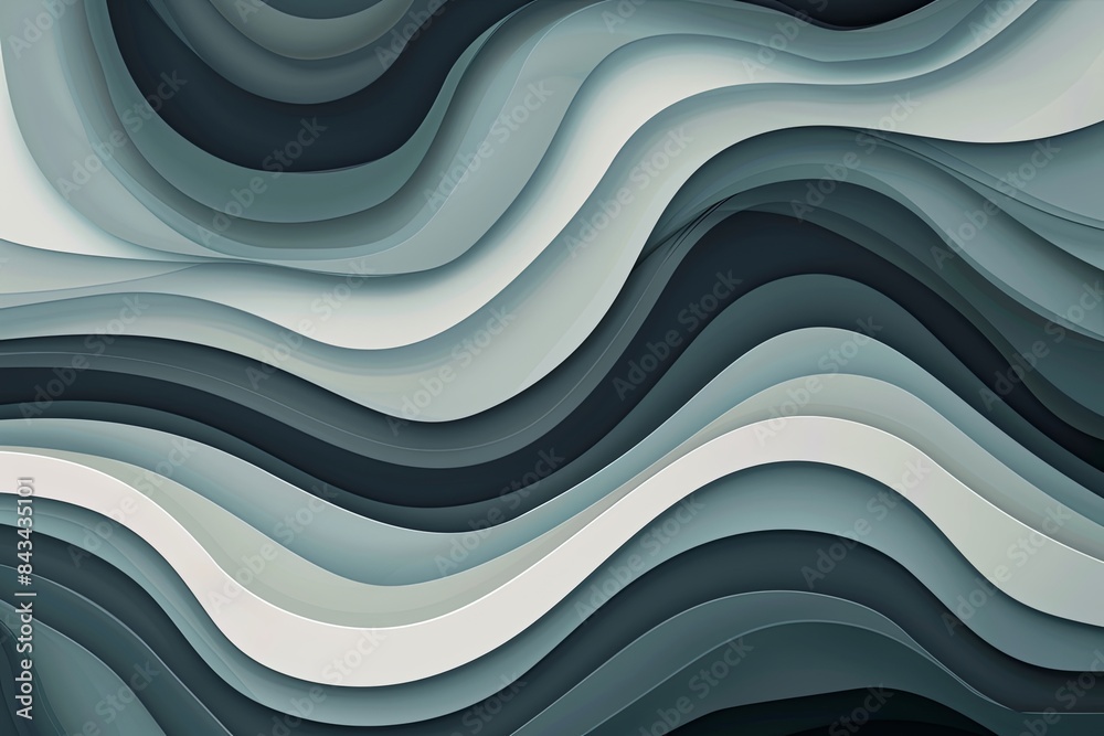 Abstract background featuring a series of curvy, blue and gray waves. Generative AI Abstract background featuring a series of curvy, blue and gray waves. Generative AI