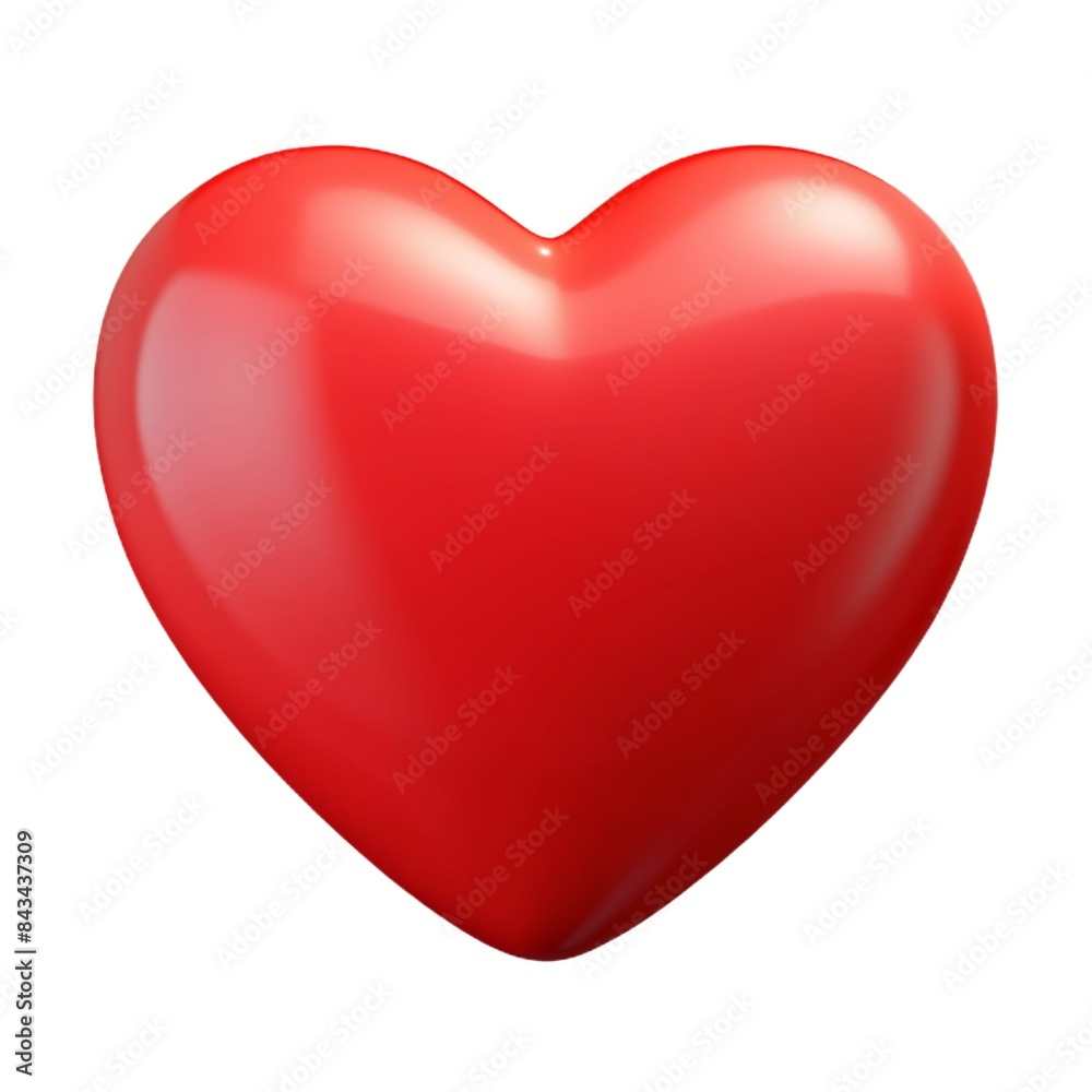 red heart isolated on white 3d cartoon style illustration red heart isolated on white 3d cartoon style illustration