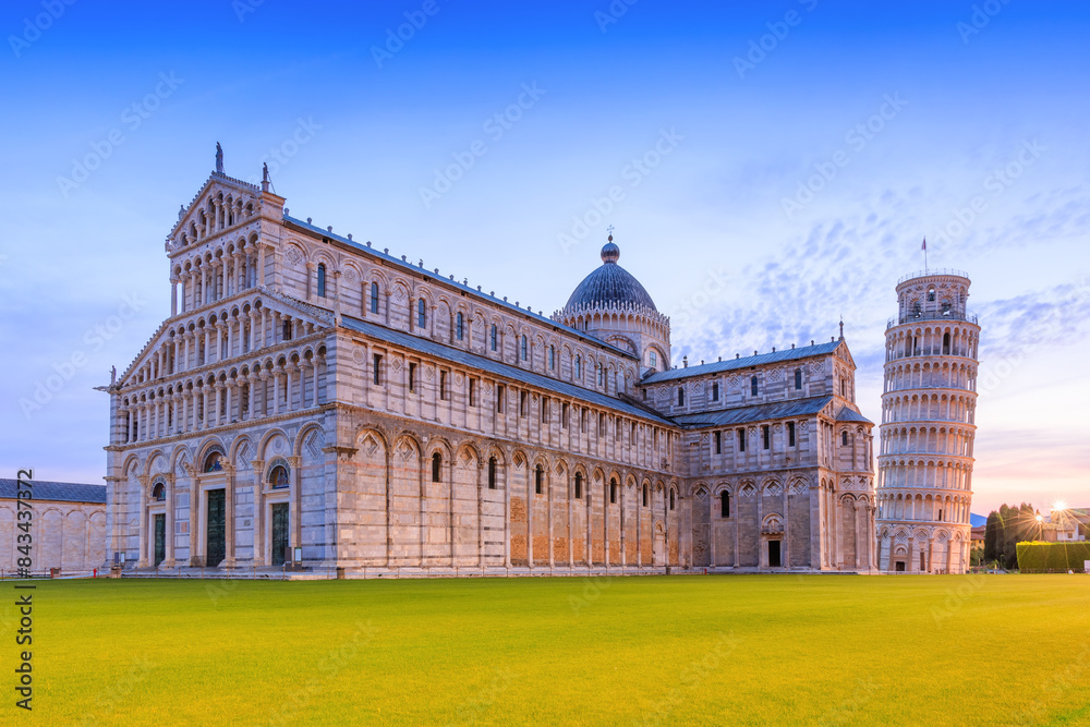 Leaning Tower of Pisa and Pisa Cathedral.